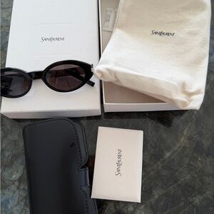 Saint Laurent Black Oval Sunglasses